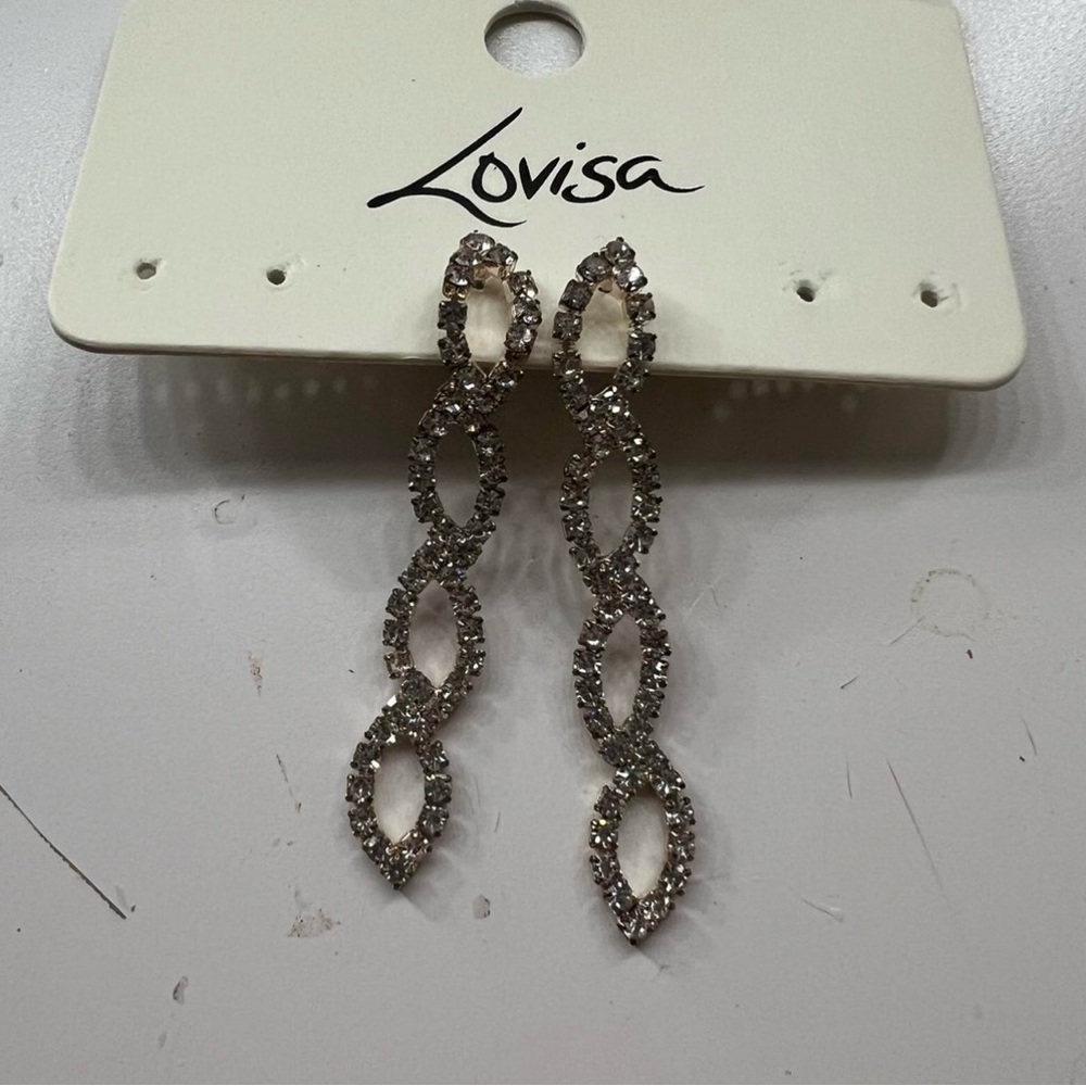 Silver Crystal Drop Earrings